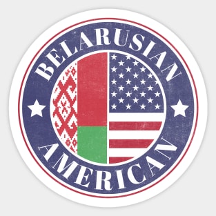 Proud Belarusian-American Badge - Belarus Flag Sticker